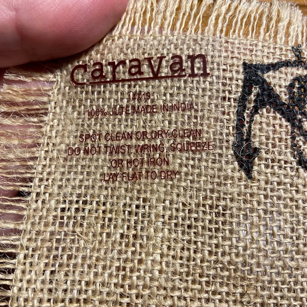 Caravan Nautical Anchor Printed Burlap Placemats (4) - Natural and Navy